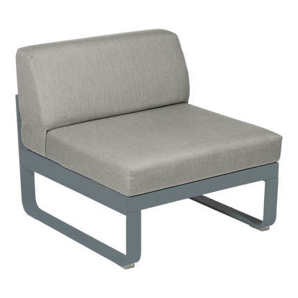 Fermob Bellevie 1-Seater Central Module – Storm Grey frame with Grey Taupe fabric – modular outdoor sofa, Ireland