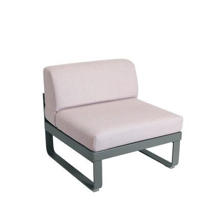 Fermob Bellevie 1-Seater Central Module – Storm Grey frame with Pearl fabric – modular outdoor sofa, Ireland
