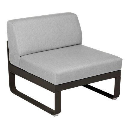 Fermob Bellevie 1-Seater Central Module – Tonka frame with Flannel Grey fabric – modular outdoor sofa, Ireland