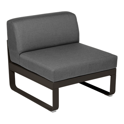 Fermob Bellevie 1-Seater Central Module – Tonka frame with Graphite Grey fabric – modular outdoor sofa, Ireland