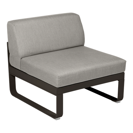 Fermob Bellevie 1-Seater Central Module – Tonka frame with Grey Taupe fabric – modular outdoor sofa, Ireland