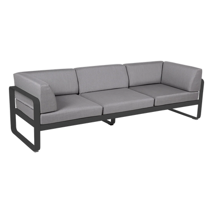 Fermob Bellevie 3-Seater Club Sofa – Anthracite frame with Flannel Grey fabric – outdoor sofa, Ireland
