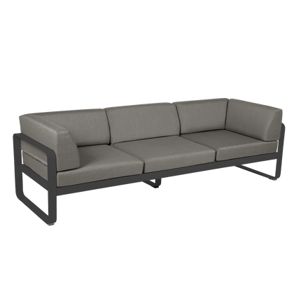 Fermob Bellevie 3-Seater Club Sofa – Anthracite frame with Grey Taupe fabric – outdoor sofa for hotels & restaurants, Ireland