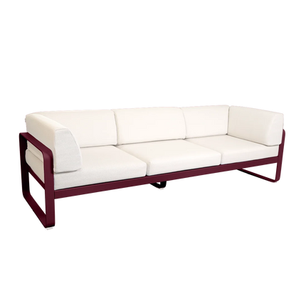 Fermob Bellevie 3-Seater Club Sofa – Black Cherry frame with Pearl fabric – outdoor sofa for hotels & restaurants, Ireland