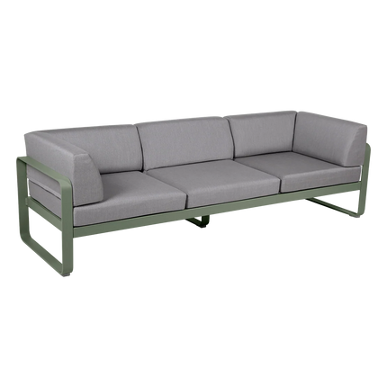 Fermob Bellevie 3-Seater Club Sofa – Cactus frame with Flannel Grey fabric – outdoor sofa for hotels & restaurants, Ireland