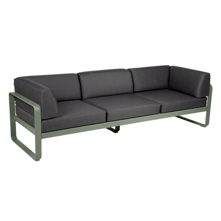 Fermob Bellevie 3-Seater Club Sofa – Cactus frame with Graphite Grey fabric – outdoor sofa for hotels & restaurants, Ireland