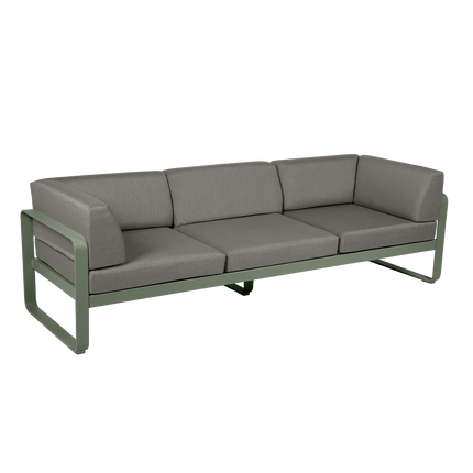 Fermob Bellevie 3-Seater Club Sofa – Cactus frame with Grey Taupe fabric – outdoor sofa for hotels & restaurants, Ireland