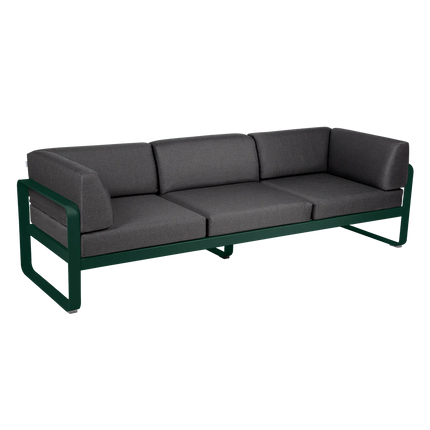Fermob Bellevie 3-Seater Club Sofa – Cedar Green frame with Graphite Grey fabric – outdoor sofa, Ireland