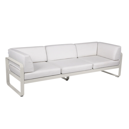 Fermob Bellevie 3-Seater Club Sofa – Clay Grey frame with Off-White fabric – outdoor sofa for hotels & restaurants, Ireland