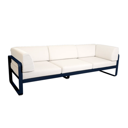 Fermob Bellevie 3-Seater Club Sofa – Deep Blue frame with Pearl fabric – outdoor sofa for hotels & restaurants, Ireland