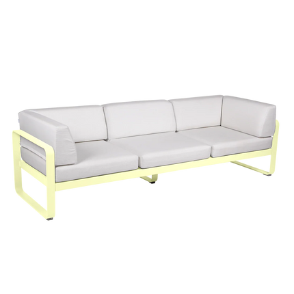 Fermob Bellevie 3-Seater Club Sofa – Frosted Lemon frame with Off-White fabric – outdoor sofa, Ireland