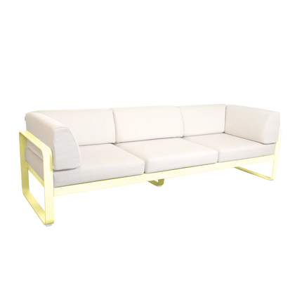 Fermob Bellevie 3-Seater Club Sofa – Frosted Lemon frame with Pearl fabric – outdoor sofa for hotels & restaurants, Ireland