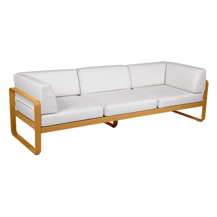 Fermob Bellevie 3-Seater Club Sofa – Gingerbread frame with Off-White fabric – outdoor sofa for hotels & restaurants, Ireland