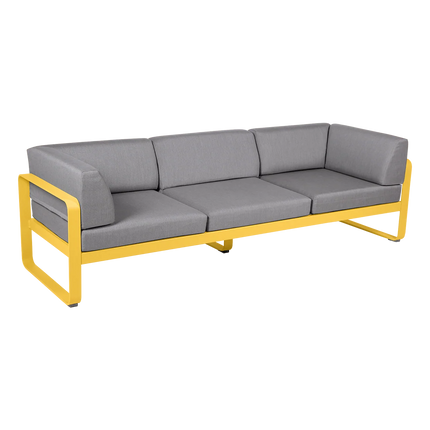 Fermob Bellevie 3-Seater Club Sofa – Honey frame with Flannel Grey fabric – outdoor sofa for hotels & restaurants, Ireland