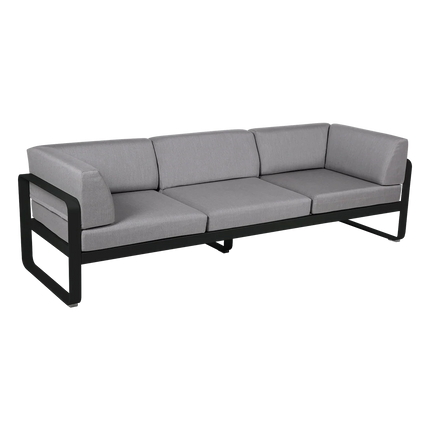 Fermob Bellevie 3-Seater Club Sofa – Liquorice frame with Flannel Grey fabric – outdoor sofa, Ireland