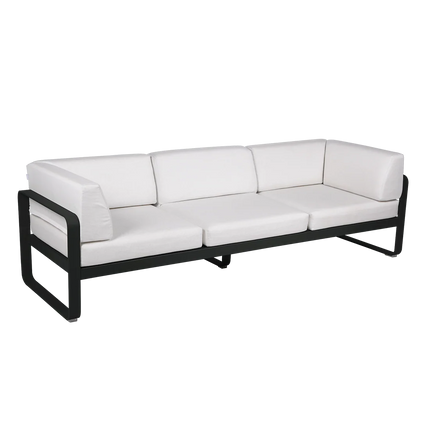 Fermob Bellevie 3-Seater Club Sofa – Liquorice frame with Off-White fabric – outdoor sofa for hotels & restaurants, Ireland