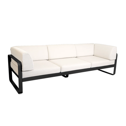 Fermob Bellevie 3-Seater Club Sofa – Liquorice frame with Pearl fabric – outdoor sofa for hotels & restaurants, Ireland
