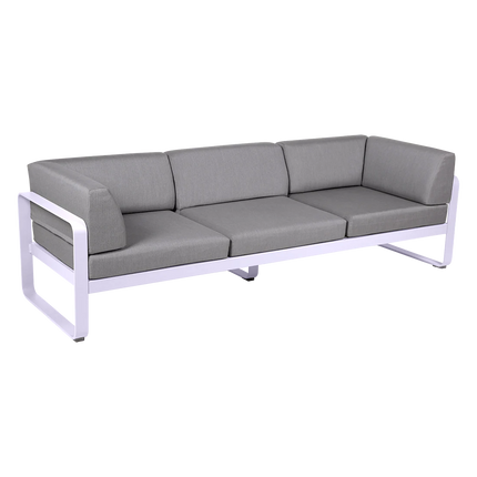 Fermob Bellevie 3-Seater Club Sofa – Marshmallow frame with Flannel Grey fabric – outdoor sofa, Ireland