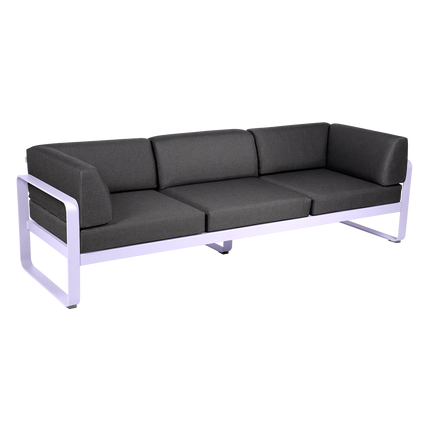 Fermob Bellevie 3-Seater Club Sofa – Marshmallow frame with Graphite Grey fabric – outdoor sofa, Ireland