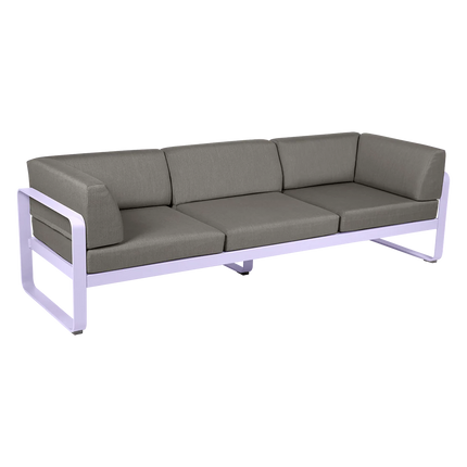 Fermob Bellevie 3-Seater Club Sofa – Marshmallow frame with Grey Taupe fabric – outdoor sofa, Ireland