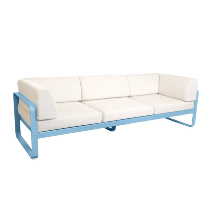 Fermob Bellevie 3-Seater Club Sofa – Maya Blue frame with Pearl fabric – outdoor sofa for hotels & restaurants, Ireland