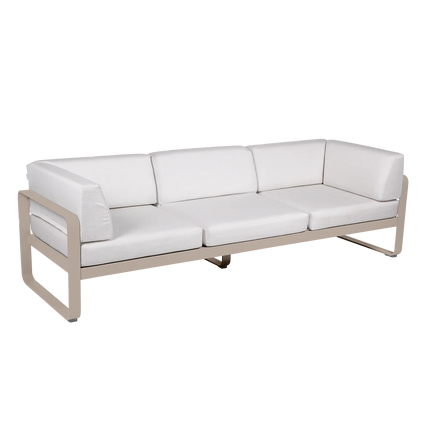 Fermob Bellevie 3-Seater Club Sofa – Nutmeg frame with Off-White fabric – outdoor sofa for hotels & restaurants, Ireland