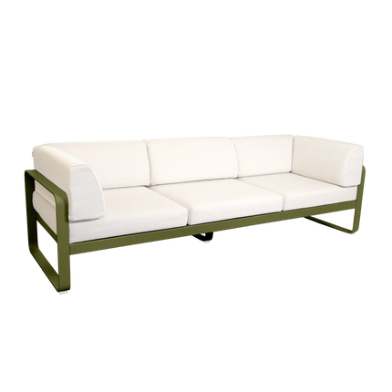 Fermob Bellevie 3-Seater Club Sofa – Pesto Green frame with Pearl fabric – outdoor sofa for hotels & restaurants, Ireland
