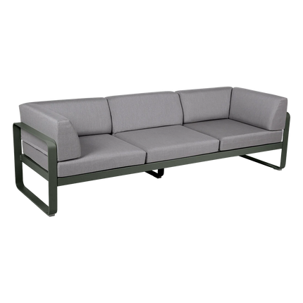 Fermob Bellevie 3-Seater Club Sofa – Rosemary frame with Flannel Grey fabric – outdoor sofa for hotels & restaurants, Ireland