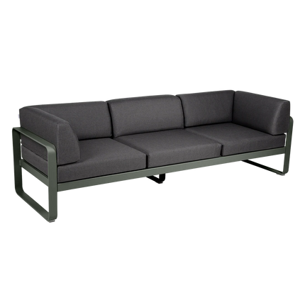 Fermob Bellevie 3-Seater Club Sofa – Rosemary frame with Graphite Grey fabric – outdoor sofa, Ireland