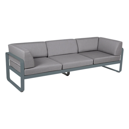Fermob Bellevie 3-Seater Club Sofa – Storm Grey frame with Flannel Grey fabric – outdoor sofa, Ireland