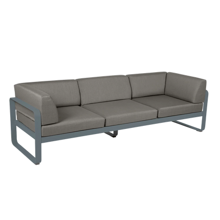 Fermob Bellevie 3-Seater Club Sofa – Storm Grey frame with Grey Taupe fabric – outdoor sofa for hotels & restaurants, Ireland