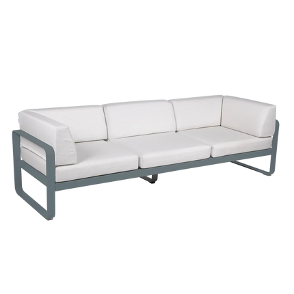 Fermob Bellevie 3-Seater Club Sofa – Storm Grey frame with Off-White fabric – outdoor sofa for hotels & restaurants, Ireland