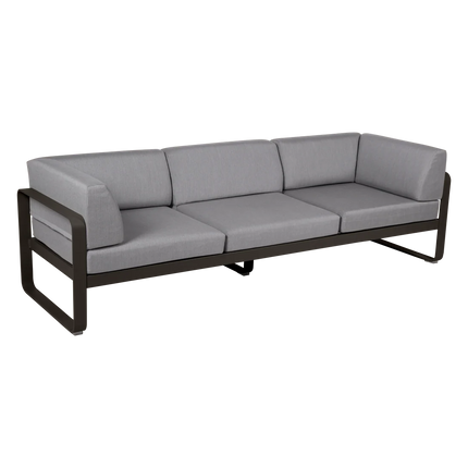 Fermob Bellevie 3-Seater Club Sofa – Tonka frame with Flannel Grey fabric – outdoor sofa for hotels & restaurants, Ireland