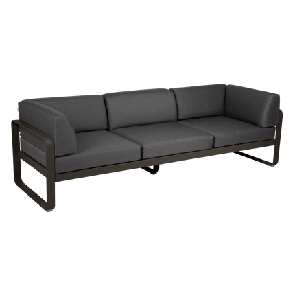 Fermob Bellevie 3-Seater Club Sofa – Tonka frame with Graphite Grey fabric – outdoor sofa for hotels & restaurants, Ireland