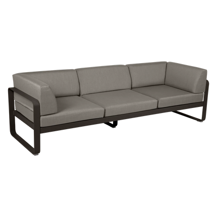 Fermob Bellevie 3-Seater Club Sofa – Tonka frame with Grey Taupe fabric – outdoor sofa for hotels & restaurants, Ireland