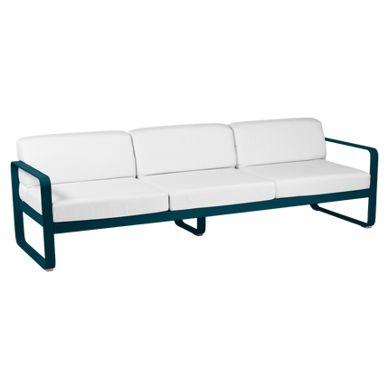 Fermob Bellevie 3-Seater Outdoor Sofa – Acapulco Blue frame with Off-White fabric – outdoor sofa, Ireland
