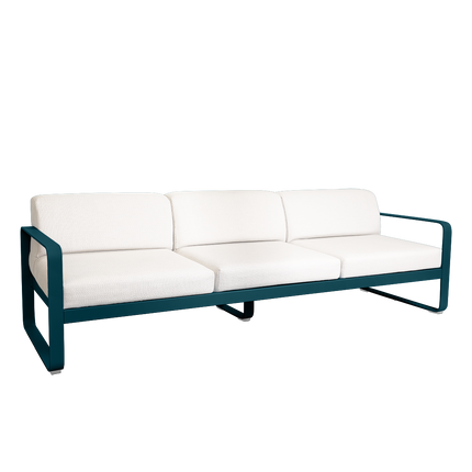 Fermob Bellevie 3-Seater Outdoor Sofa – Acapulco Blue frame with Pearl fabric – outdoor sofa, Ireland
