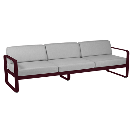 Fermob Bellevie 3-Seater Outdoor Sofa – Black Cherry frame with Flannel Grey fabric – outdoor sofa, Ireland