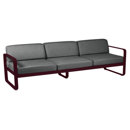 Fermob Bellevie 3-Seater Outdoor Sofa – Black Cherry frame with Graphite Grey fabric – outdoor sofa, Ireland