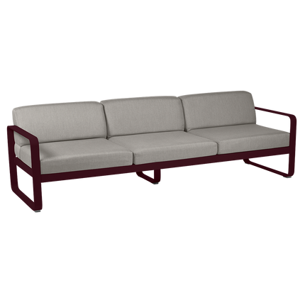 Fermob Bellevie 3-Seater Outdoor Sofa – Black Cherry frame with Grey Taupe fabric – outdoor sofa, Ireland