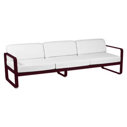 Fermob Bellevie 3-Seater Outdoor Sofa – Black Cherry frame with Off-White fabric – outdoor sofa, Ireland