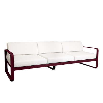 Fermob Bellevie 3-Seater Outdoor Sofa – Black Cherry frame with Pearl fabric – outdoor sofa for hotels & restaurants, Ireland