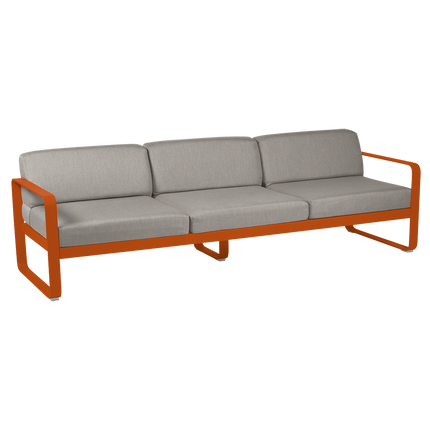 Fermob Bellevie 3-Seater Outdoor Sofa – Candied Orange frame with Grey Taupe fabric – outdoor sofa, Ireland