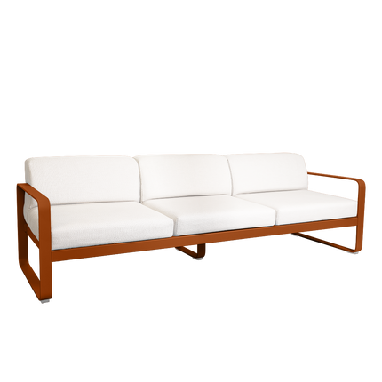 Fermob Bellevie 3-Seater Outdoor Sofa – Candied Orange frame with Pearl fabric – outdoor sofa, Ireland