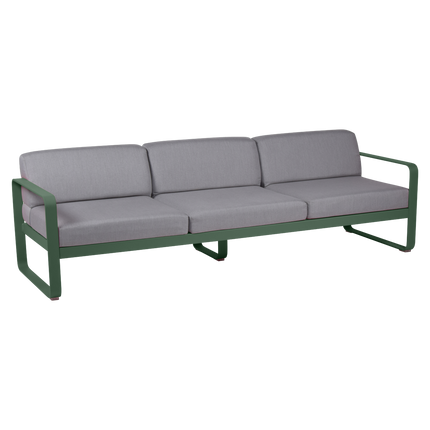 Fermob Bellevie 3-Seater Outdoor Sofa – Cedar Green frame with Flannel Grey fabric – outdoor sofa, Ireland