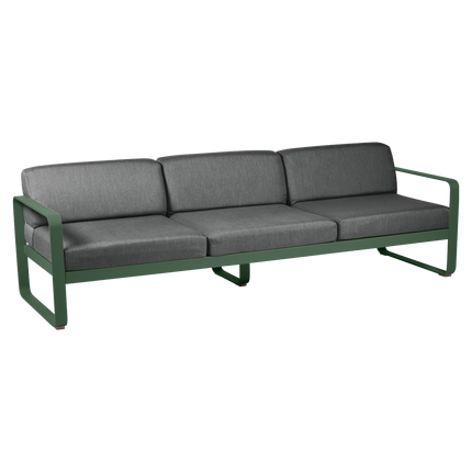 Fermob Bellevie 3-Seater Outdoor Sofa – Cedar Green frame with Graphite Grey fabric – outdoor sofa, Ireland