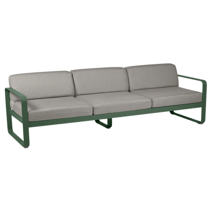 Fermob Bellevie 3-Seater Outdoor Sofa – Cedar Green frame with Grey Taupe fabric – outdoor sofa, Ireland