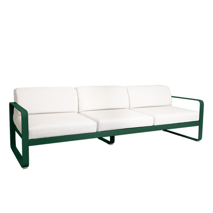 Fermob Bellevie 3-Seater Outdoor Sofa – Cedar Green frame with Pearl fabric – outdoor sofa for hotels & restaurants, Ireland