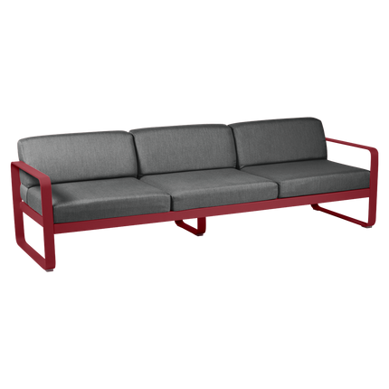 Fermob Bellevie 3-Seater Outdoor Sofa – Chilli frame with Graphite Grey fabric – outdoor sofa, Ireland