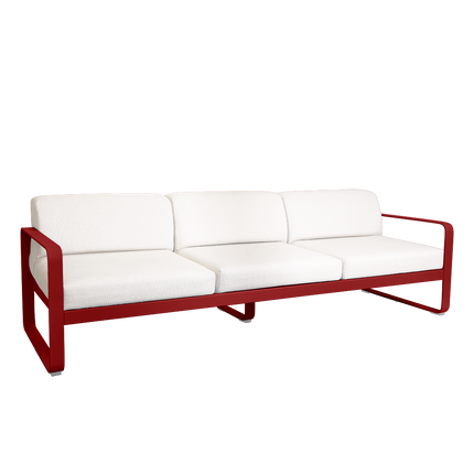 Fermob Bellevie 3-Seater Outdoor Sofa – Chilli frame with Pearl fabric – outdoor sofa for hotels & restaurants, Ireland